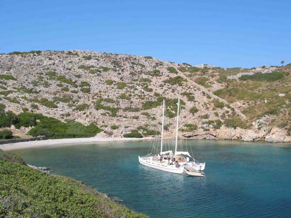 Greek islands catamaran sailing trip