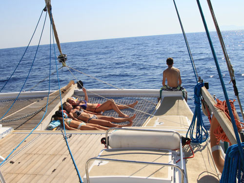 Greek islands catamaran sailing trip